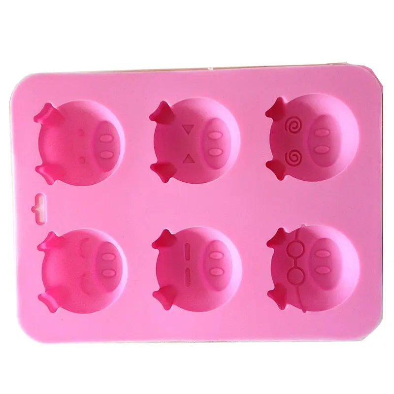 4Cavity Cartoon pig DIY Soap Making Supplies 3D Silicone Cake Mould Handmade Baking Mold Soap Mold