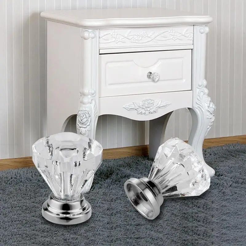 

Knob Diy Plastic Knobs Drawers Cabinets Pull Handles Door 30mm Drawer Diamond