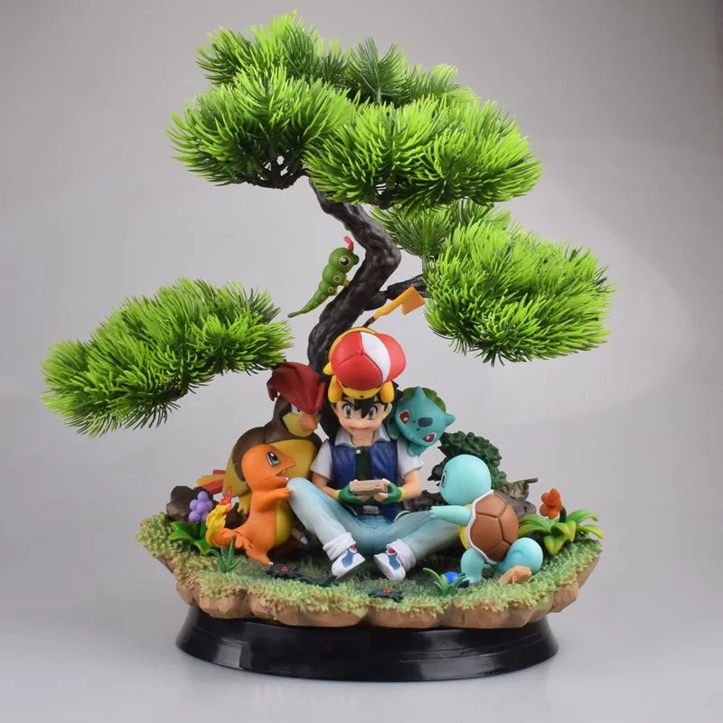 Pokemon Anime Figure Ash Ketchum Pikachu Charizard Bulbasaur DIY PVC Model Toys Pokemon Simulated Squirrel Toys Action Figurine