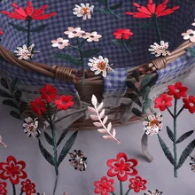 1 ярд/127 см свадебное кружевное фабричное платье кружевное женское платье ткань Изысканная черная популярная вышитая Новая шифоновая ткань