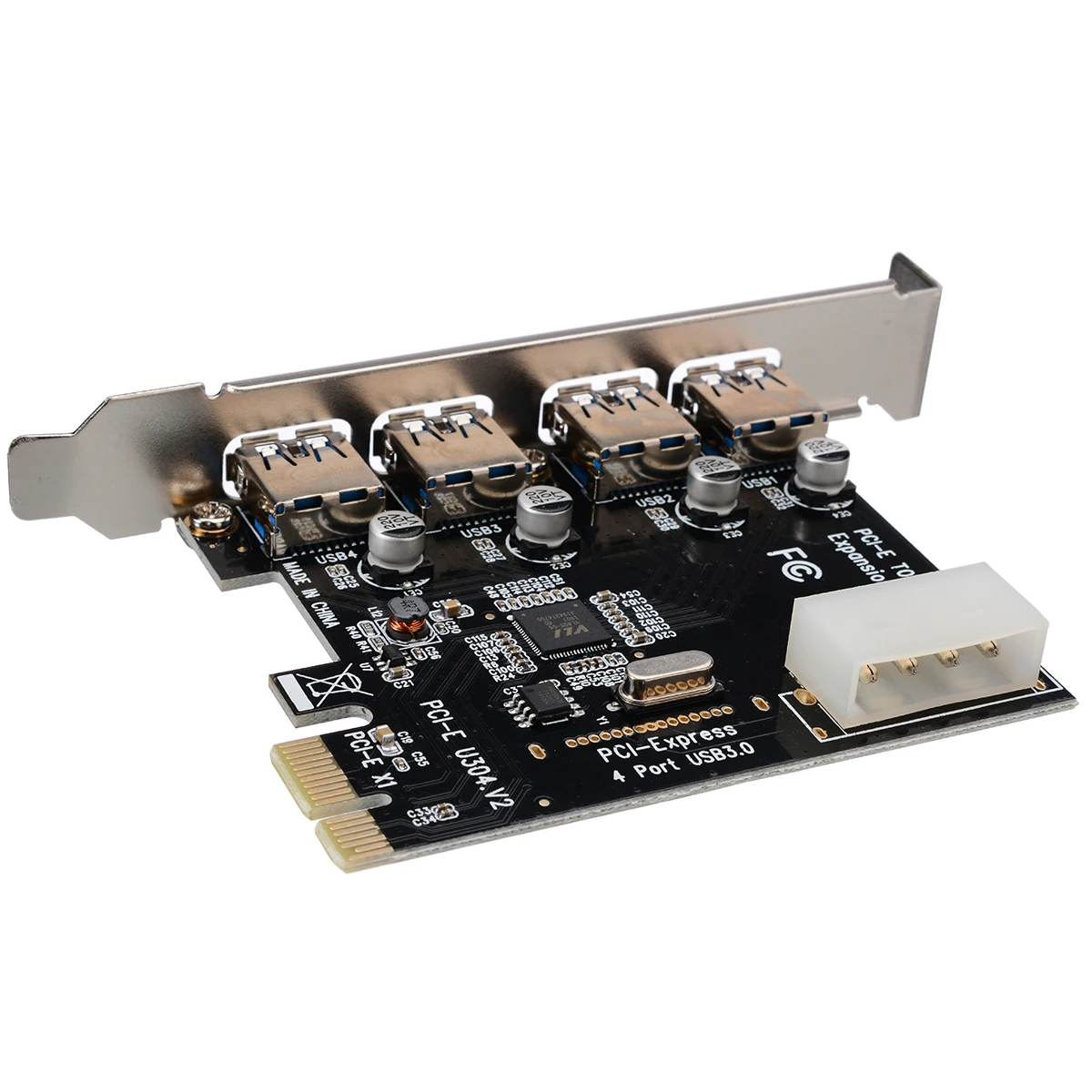 1 Set High Quality 4 Port PCI-E Card Adapters PCI-E To USB 3.0 HUB PCI Express Expansion Card Adapter 5 Gbps Speed
