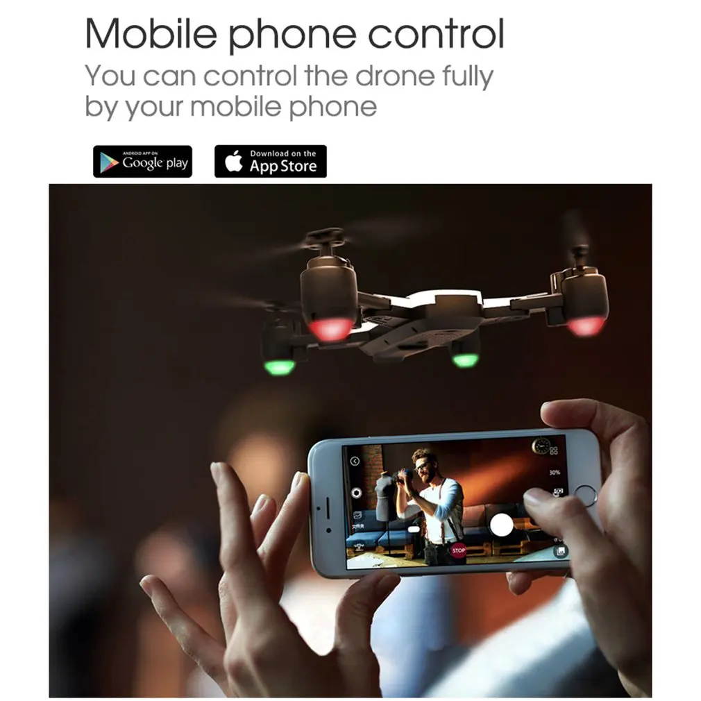H1W RC Drone Quadcopter 1080P 2.4G Wifi FPV Aircraft Plane Optical Positioning Headless One Key Return Foldable VR Live Flight