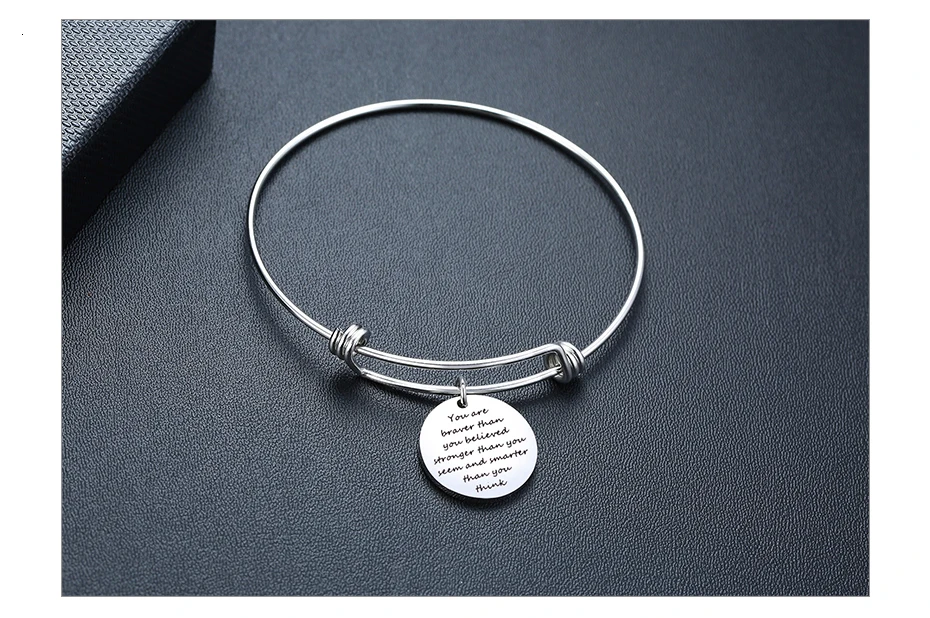 Vnox вдохновляющие цитаты расширяемые браслеты для женщин день рождения подарки для свиданий из нержавеющей стали Шарм для браслета, украшения