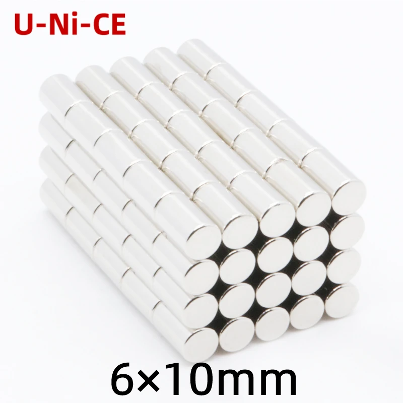 

10/30/100 pieces 6mmX10mm strong cylinder rare earth magnet 6X10 neodymium N35 Mini small magnets 6*10mm