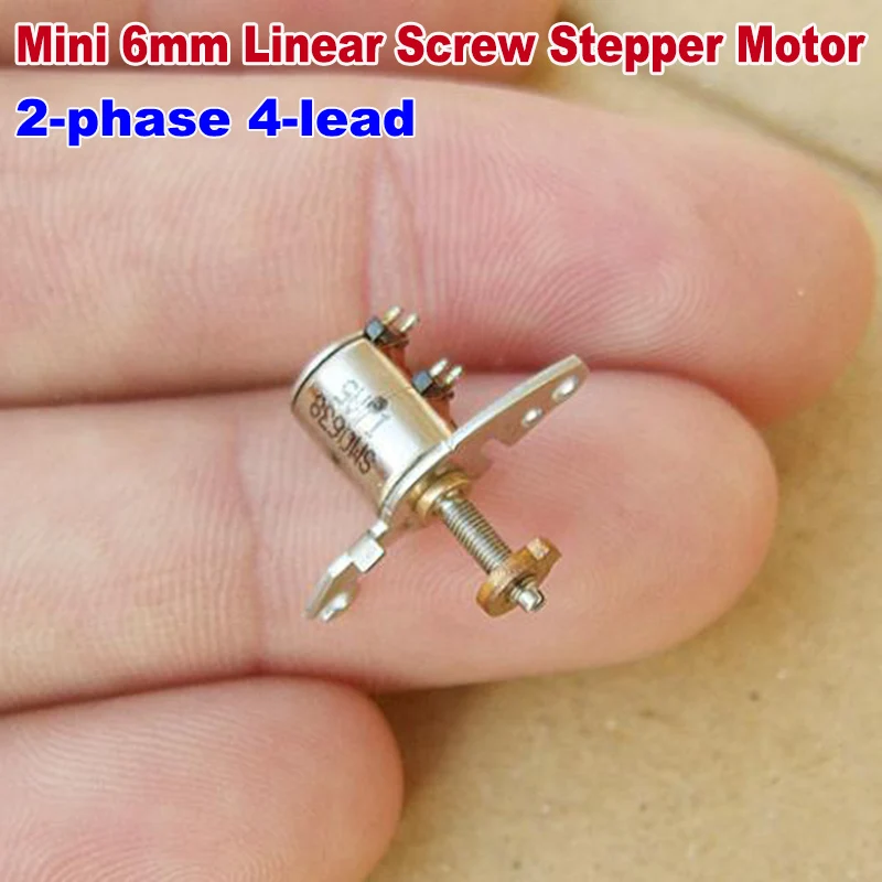 Крошечный микро точности линейный винт шаговый двигатель мини 6 мм DC 5V 2-фазный