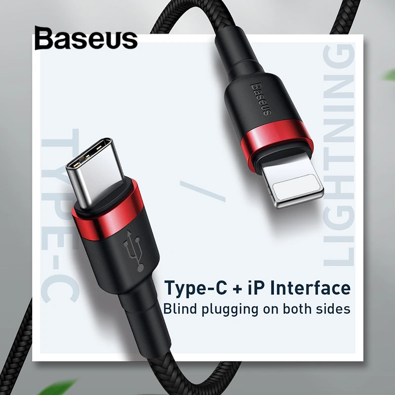 Baseus 18 Вт Кабель для быстрой зарядки PD для iPhone usb type C для Lightning Apple зарядный кабель usb C для L для iPhone кабель для передачи данных