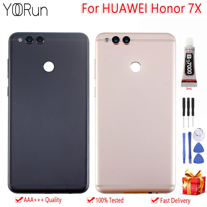 Качество AAA для Huawei Honor 7X задняя крышка батарейного отсека металлический корпус