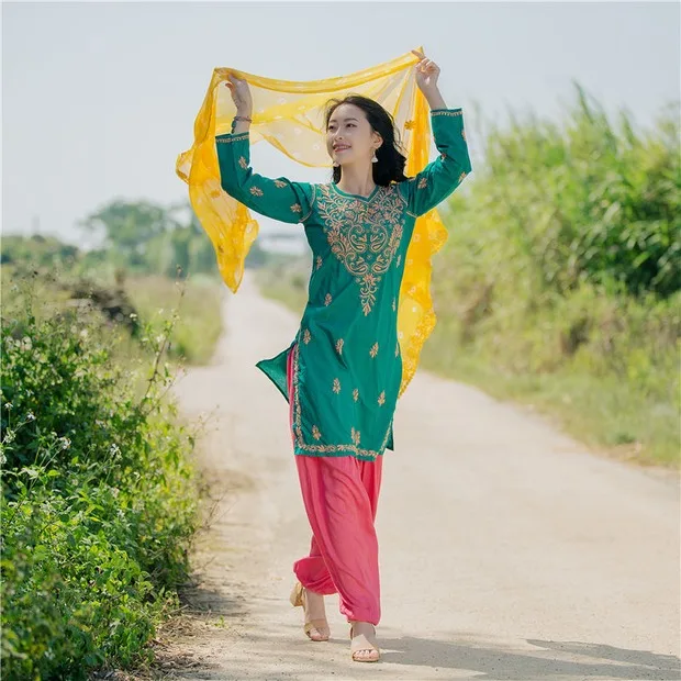Индийский этнический стиль Женская сари Весна Лето шаль красивый большой удобный танцевальный шарф для поездок