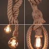 Hemp Rope Pendant Lights Vintage Retro Hanging Lamp E27 AC 85-265V Industrial Decor Home Restaurant Pendant Lamp Edison Hanglamp 6