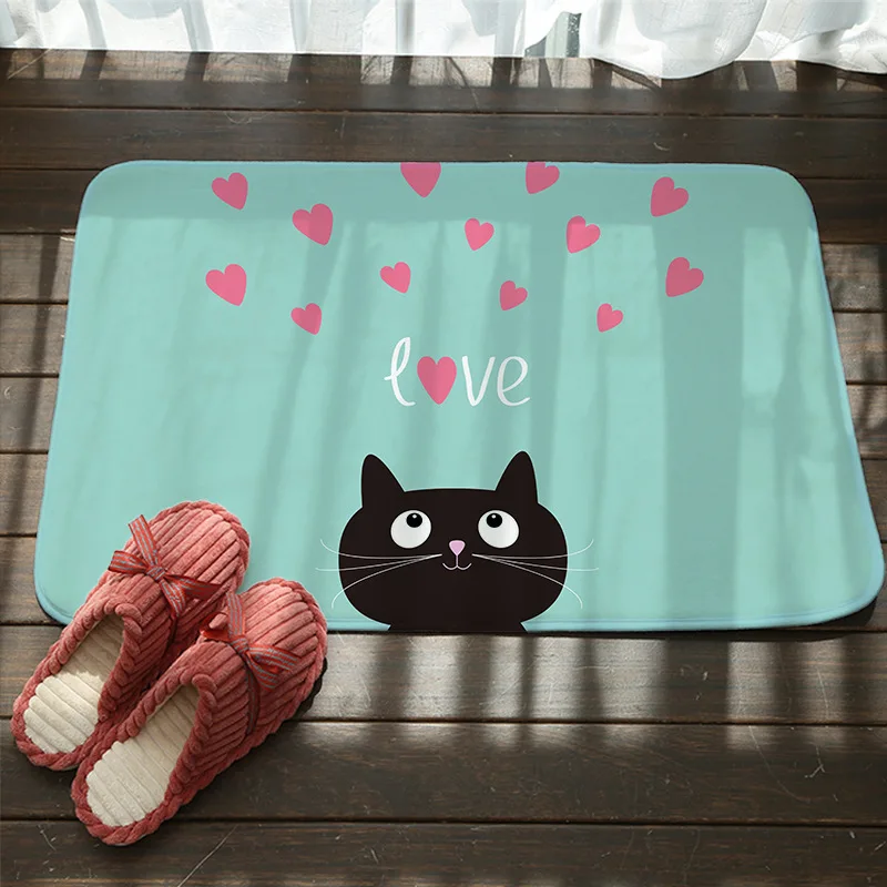 

Living Room Bedroom Doorway Water-Absorbing Non-slip Floor Mat Coloured Drawing Fresh Flowers Printed Mat Dd1155