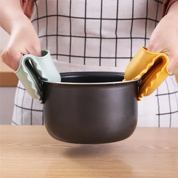 

Silicone Anti-scalding Oven Gloves Mitts Potholder Kitchen BBQ Gloves Tray Pot Dish Bowl Holder Oven Handschoen Hand Clip