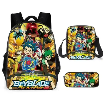 

New Beyblade Burst School Backpack Insulated School Bag Kids Bookbag Zipper Pencil Case for Kids Casual Mochila Feminina
