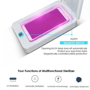 

5V UV Cell Phone Sterilizer Small Box Disposable Masks Gloves Cleaner Personal Sanitizer Disinfection Cabinet Kill 99.9% Viruses