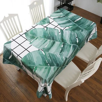 

Home Decor Tablecloth Kitchen Tablecloth Living Room Coffee Table Tablecloth Tropical Leaf Printed Tablecloth Blended Tablecloth