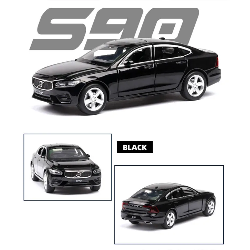 1/32 Volvo S90 литая металлическая модель автомобиля с легкой откаткой, но без тесто для детей подарок на день рождения для мальчика Коллекция - Цвет: black