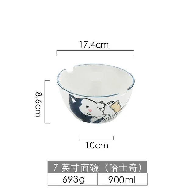 18-7 inch noodlebowl 3D мультяшная тарелка с животным, миска, ложка, набор, милая детская миска для лапши, тарелка для завтрака, тарелка для закуски, декоративная посуда, салатная керамическая тарелка - Цвет: 18-7 inch noodlebowl