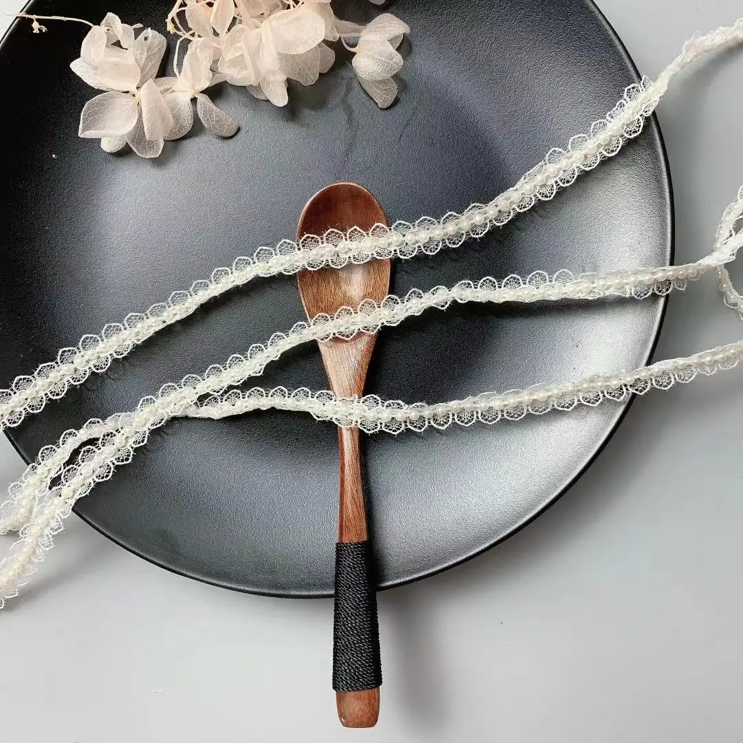 Tela Encaje Marfil Manualidades Tela Con Borde De Cuentas Y Perlas Hecho A  Mano - 1 Yarda (aprox. 91 Cm), Color Marfil, Ideal Para Apliques En  Vestidos O Cinturones Borde Cuentas Vestido, image size:1080x1080