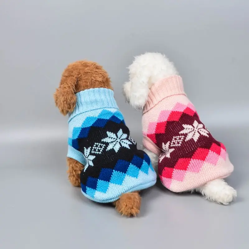 Свитер с бриллиантом для домашних любимцев собак кошек вязаная одежда для щенков теплая куртка для маленьких и крупных собак Зимний костюм для гатоса