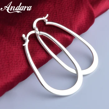 

2020 New 925 Sterling Silver Earrings U-Shaped Glossy Simple Earrings Women Jewelry Gifts