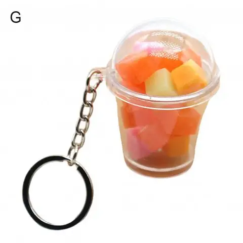 Snacks Popcorn Candy Cup Keychain Student Couple Bag Decor Pendant