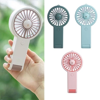 

Mini Rabbit Fan Rechargeable USB Fan Portable Handheld Fan Cooling Fan with 7 Color Lights
