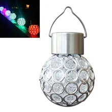 Светодиодная Подвесная лампа на солнечной батарее, водонепроницаемая, с отверстиями, Шариковая лампа для наружного сада, двора, патио, TN88