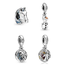 2019 Nieuwe Originele Lichtmetalen Kralen Bevroren Elsa Anna Nokk Paard Olaf Dangle Charm Fit Pandora Armband DIY Vrouwen Sieraden(China)