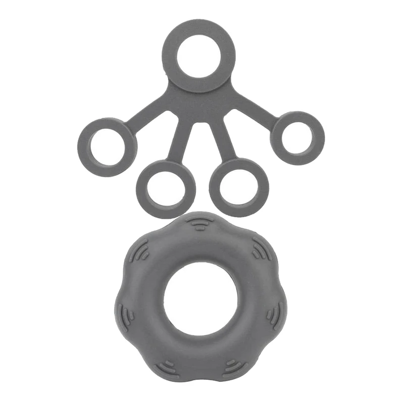 1 Set of Two Finger Strengthener Grip Ring Hand Exerciser Silicone Elastic Puller Fitness Tension Trainer Silic | Спорт и