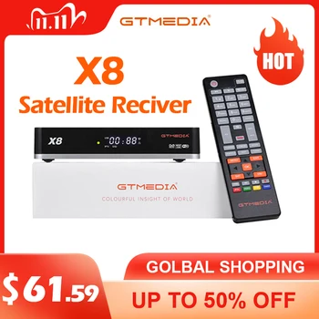 

Hot Sale GTmedia X8 Satellite TV Receiver Decoder DVB-S2X 2.4G WIFI Support spain ccam PK V8 NOVA V8 UHD TV BOX Europe