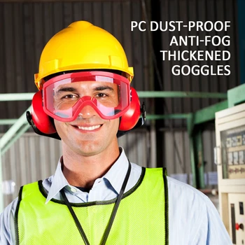 

Transparent Protective Glasses PC Dust-Proof Anti-fog Thickened Goggles Outdoor Work Glasses Color Random Suitable for Everyone