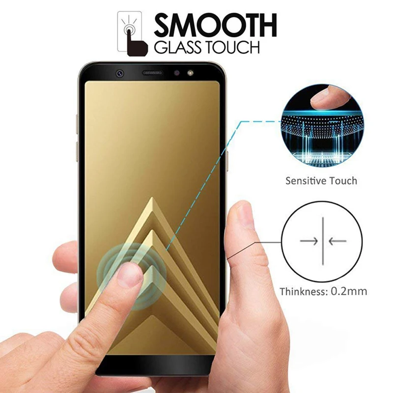 Защитное стекло для Samsung Galaxy A6 2018 A9 A8 A7 A5 закаленное защиты 8 9 7 6 5 листов защитная