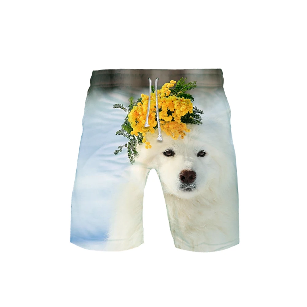 Samoyed 3D шорты летние быстросохнущие пляжные мужские шорты хип хоп бермуды плавающие шорты мужские