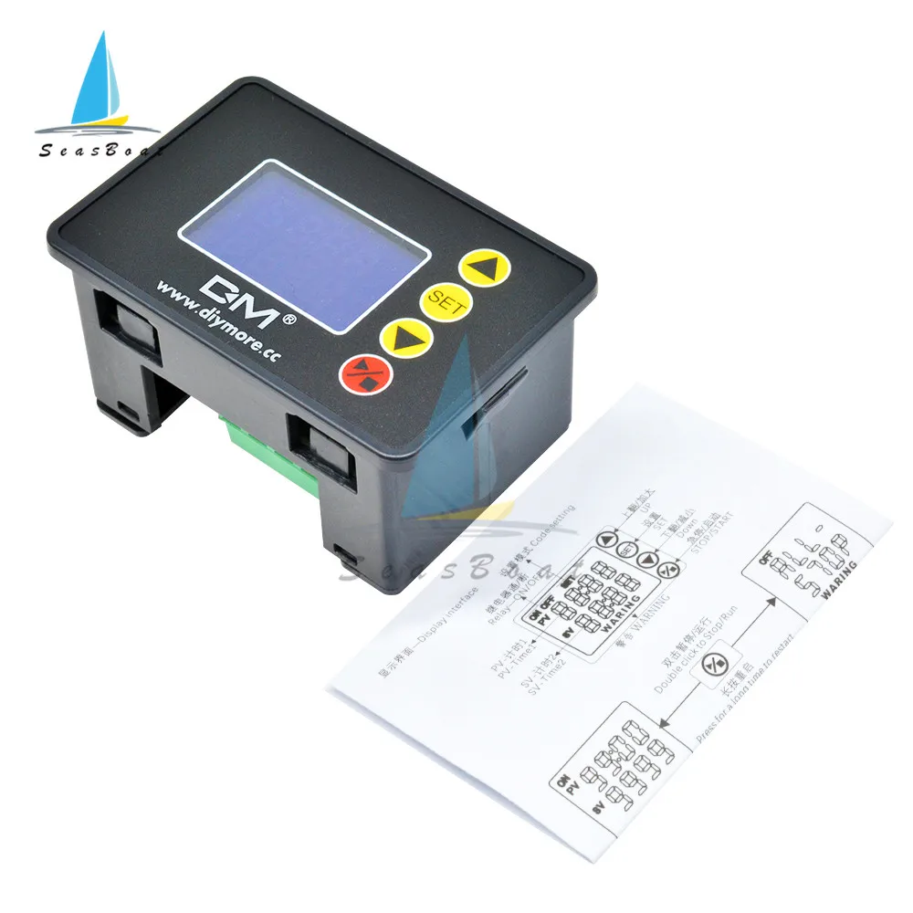 AC 110-220V DC 12V 24V 1.37'' LCD Display Microcomputer Time Controller Delay Relay Module Digital Cycle Timer Relay Switch 5
