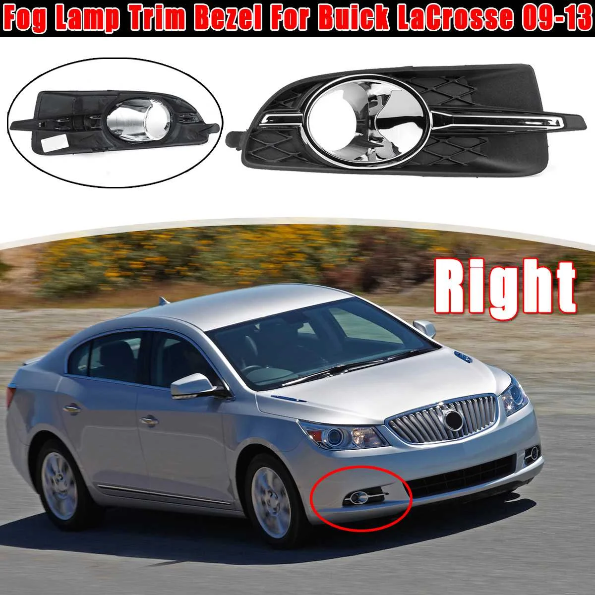 Переднего бампера нижняя туман светильник лампы отделка рамка для Buick Лакросс 2009 2010 2011 2012 2013 LH: 20859107 относительной влажности: 20859108 1/2 шт - Цвет: Right