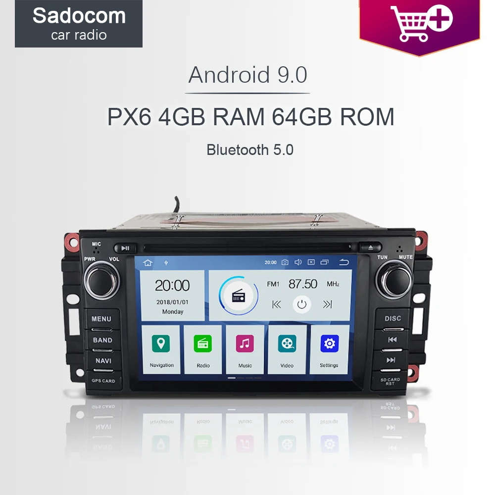 PX6 1 din Android 10 0 6 ядер 4 Гб ОЗУ 64 ПЗУ автомобильный DVD плеер авторадио для Jeep Compass Commander