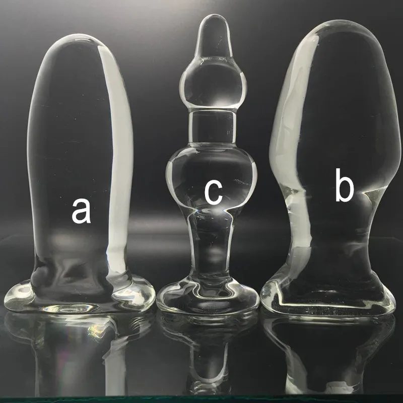 

Transparent Glass Anal Plug Dildo Anus Dilator Expander Butt Plugs Large Big Buttplug Ass Sex Toys For Woman