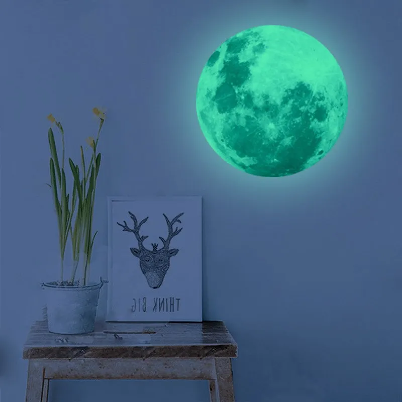 Luminous Wall Sticker 3d Moon Stickers Glow In The Dark Home - Temu