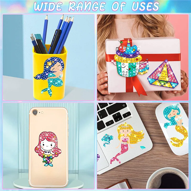 Diamond Painting Kits for Kids 12 Pcs Princess and Their Buddy Gen Art  Sticker for Kids Ages 6-8 8-12 Contains Unicorn, Mermaid - AliExpress