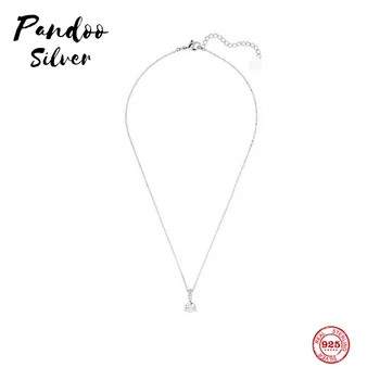 

PANDOO Fashion Charm Pure 925 Silver Original 1:1 Copy, Simple Design Exquisite Wild Necklace Female Luxury Jewelry Gifts