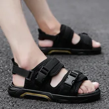 Новые стильные сандалии мужские тапочки мужские летние тапочки для ремня трендовые тапочки в Корейском стиле уличные Нескользящие сандалии