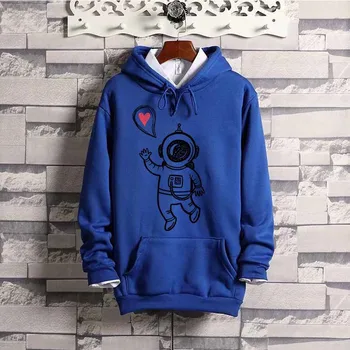 

Harajuku Autumn Winter Hoodies Men Sweatshirts Tops Casual New Male Tracksuit Astronaut Printed Brand Pullovers Plus Size Colleg