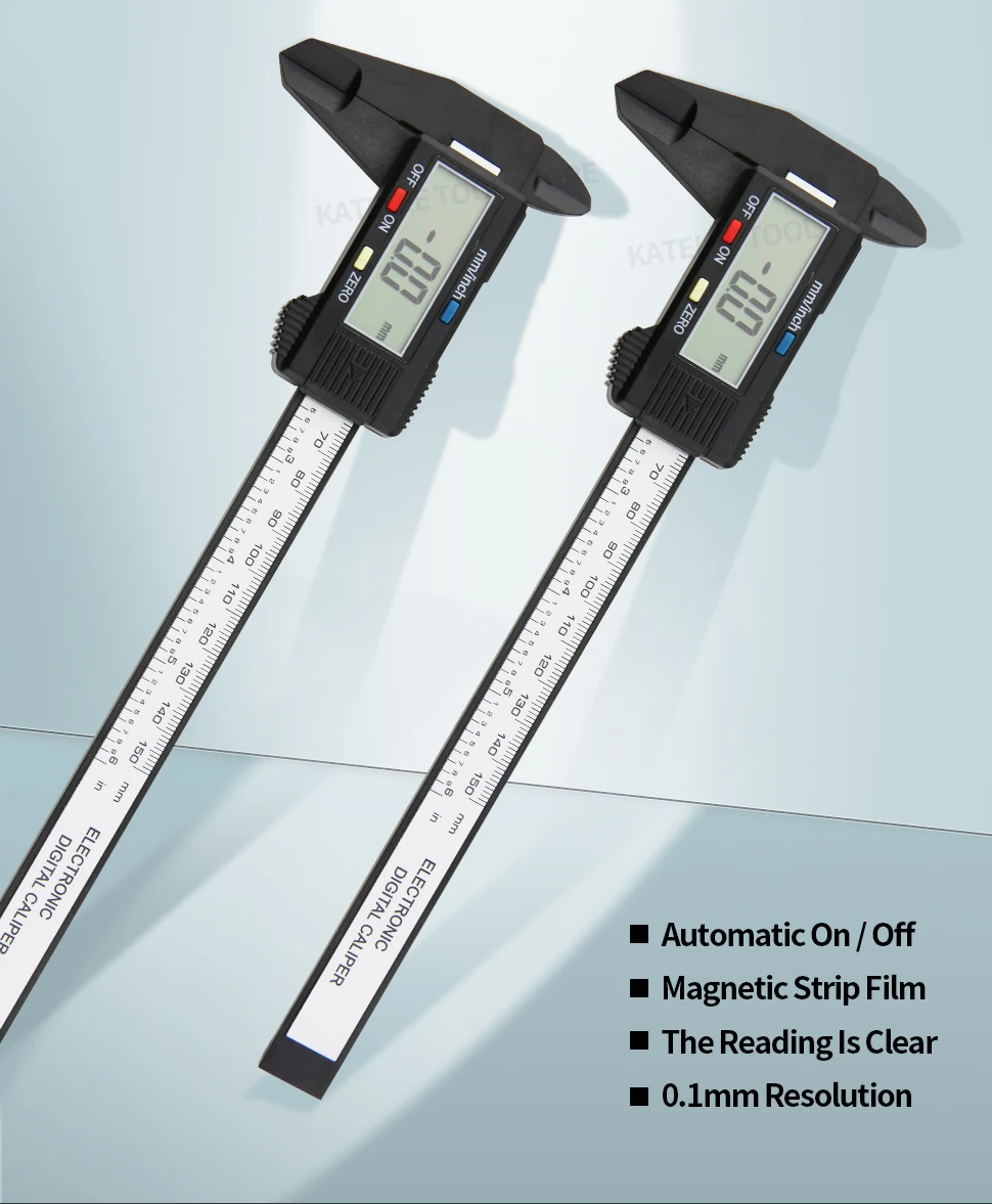 Digital Caliper Measure Carbon Fibre Vernier Calipers Plastic Electronic Gauge Instrument Micrometer Depth Ruler Measuring Tools stainless steel tape measure