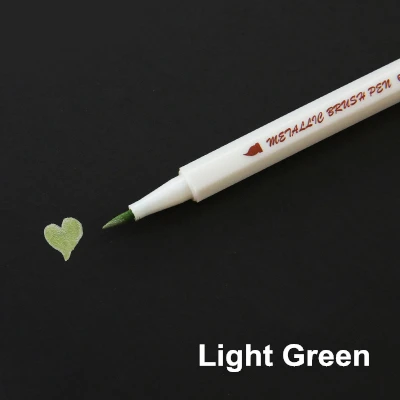 Продвижение рисунок маркер для рисования ручки металлический цвет ручка для черной бумаги художественные принадлежности маркер канцелярский материал ручка для подписи - Цвет: B- light green