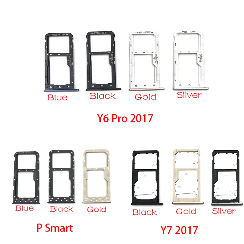 10 шт./лот Micro Nano SIM держатель для карт лоток адаптер держателя слота Разъем для huawei Y7 Y6 Pro P Smart