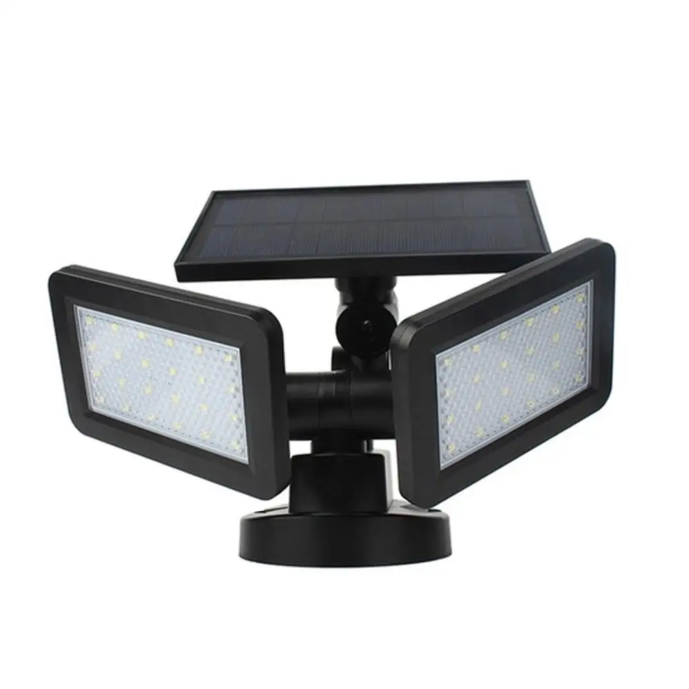 

Durable Wall Lamp Solar Powered Flood Light Dual Head Foldable Garage Spotlight Wall Light Sensor Outdoor 180-Degree Rotatable