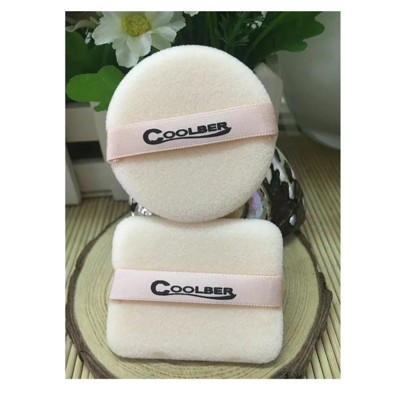 

COOLBER Round Square Dry Powder Puff Flocking Powder pu san Puff Makeup Powder Puff Soft And Delicate Finishing Powder