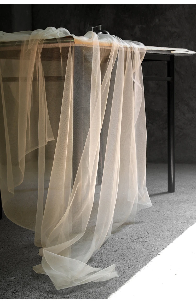 Мягкая газовая кремовая сетка телесного цвета шириной 150 см эластичное свадебное