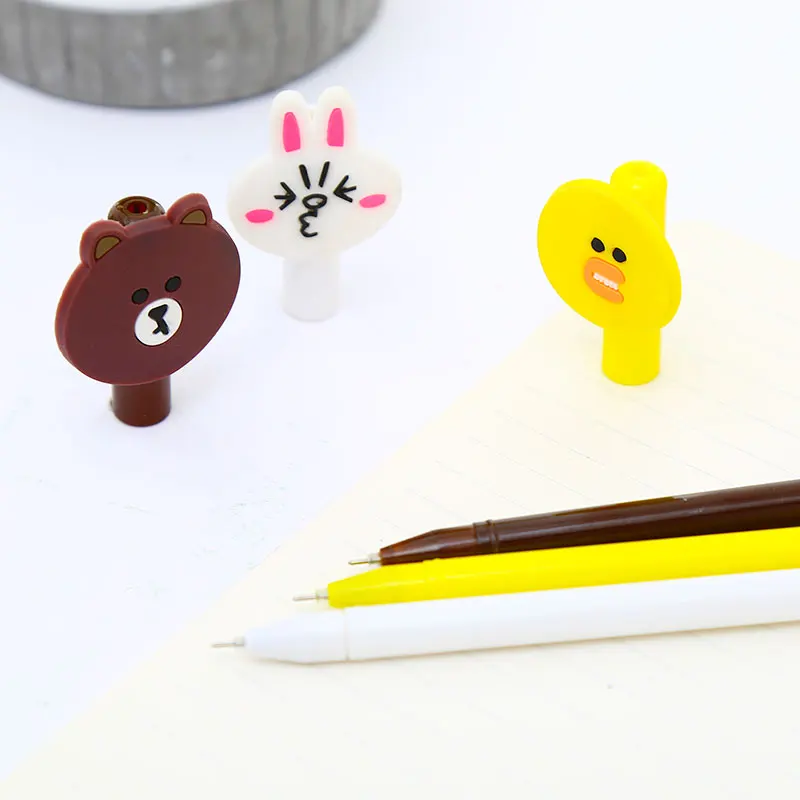 Гелевая ручка Kawaii Line Friend с милым корейским аниме-животным, школьные принадлежности, Товары для офиса и магазина, товары для стационарных вещей с кроликом