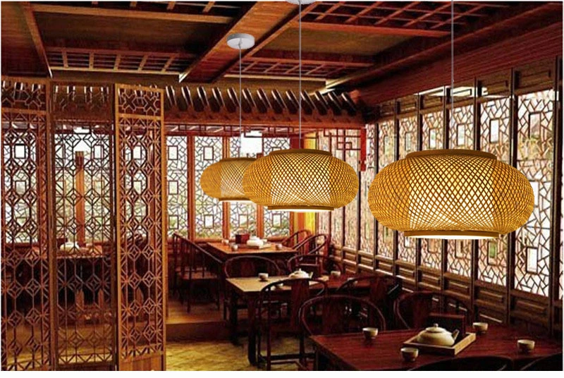 Китайский ручной работы плетеный ротанга искусство подвесные светильники ресторан cafлофт подвесной светильник домашний декор бамбук светодиодные светильники