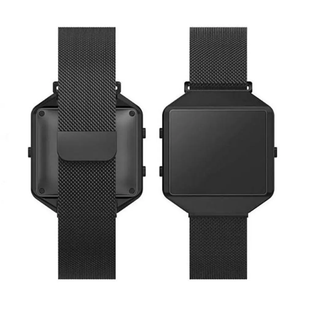 Сетчатый ремешок, металлический каркас для Fitbit Blaze, ремешок для часов, нержавеющая сталь, черный, розовый, золотистый, серебристый, магнитная застежка, браслет